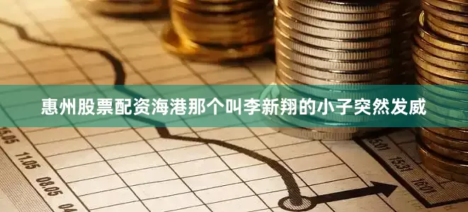 惠州股票配资海港那个叫李新翔的小子突然发威